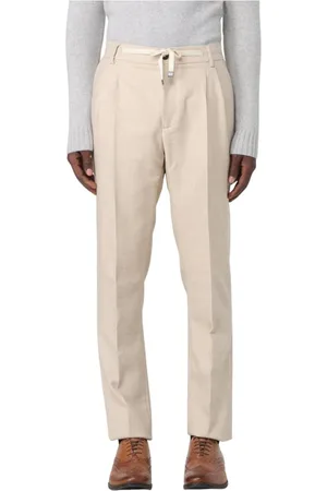 Brian Dales Homme, Pantalons, Brun, Taille: M Pantalon Marron à Cordon de Serrage Plissé