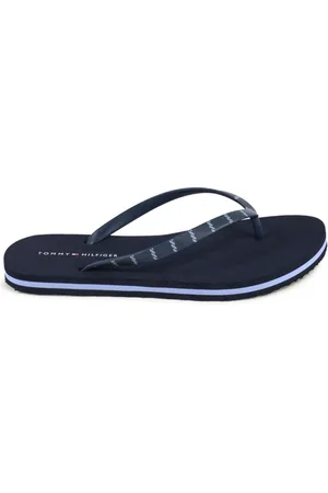 Tommy Hilfiger Femme, Chaussures, Bleu, Taille: 40 EU Tongs Bleues avec Détail de Bride