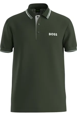 HUGO BOSS Homme, Tops, Vert, Taille: L Polo à Rayures en Tissu S.Café®