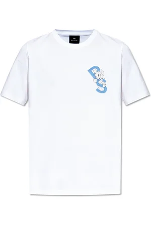 Paul Smith Homme, Tops, Blanc, Taille: M T-shirt avec impression colorée