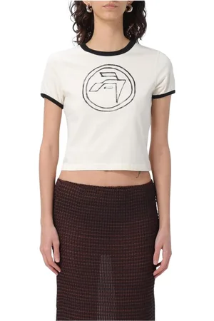 AMBUSH Femme, Tops, , Taille: 42 FR T-shirt côtelé Crème