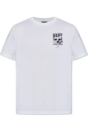 Paul Smith Homme, Tops, Blanc, Taille: M T-shirt avec impression colorée