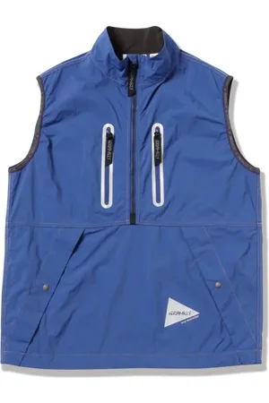 Gramicci Homme, Vestes, Bleu, Taille: S Gilet en Nylon Brossé Bleu