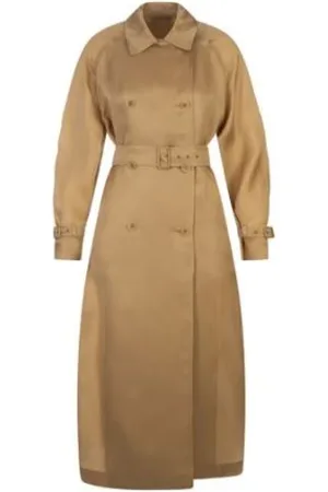 Max Mara Femme, Manteaux, Brun, Taille: 36 FR Trench en cuir