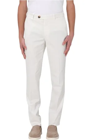 Brunello Cucinelli Homme, Pantalons, Blanc, Taille: S Beige Slim Fit Chinos