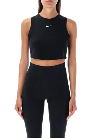 Nike Femme, Tops, Noir, Taille: 38 FR Débardeur côtelé court