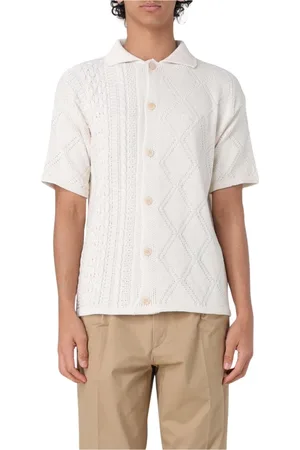 Family First Homme, Pulls, Blanc, Taille: L Pull à Manches Courtes en Tricot