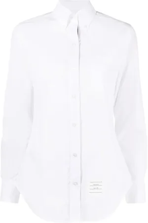 Thom Browne Femme, Blouses et Chemises, Blanc, Taille: 40 FR Chemise en Coton de Qualité Supérieure