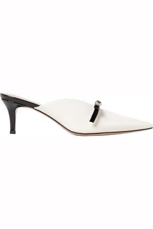 Twin-Set Femme, Chaussures, Blanc, Taille: 35 EU Mules en Cuir Blanc avec