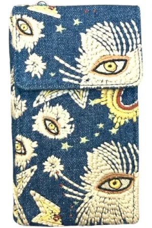 Sista Paris Unisex, Accessoires, Multicolore, Taille: ONE Size Sac Denim Cosmic Meghan avec Bandoulière en Cuir