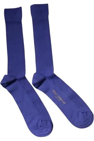 Dolce & Gabbana Homme, Sous-vêtements, Violet, Taille: L Chaussettes en Coton Violet avec Logo