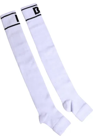 Dolce & Gabbana Homme, Sous-vêtements, Blanc, Taille: ONE Size Chaussettes en coton à bout ouvert avec logo