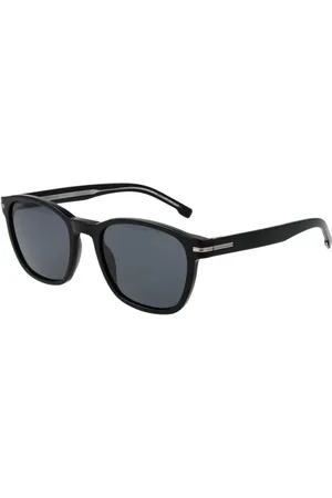 HUGO BOSS Homme, Accessoires, Noir, Taille: ONE Size Lunettes de soleil noires pour hommes Eco Acétate Panto