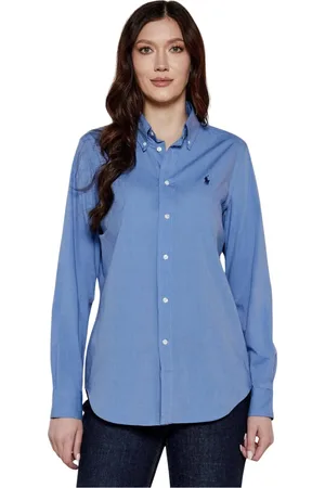 Ralph Lauren Femme, Blouses et Chemises, Bleu, Taille: 34 FR Chemise Coupe ajustée extensible