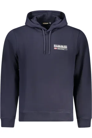 Napapijri Homme, Sweatshirts et sweats à capuche, Bleu, Taille: M Sweat à Capuche Bleu avec Logo Imprimé