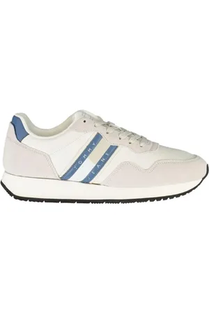 Tommy Hilfiger Homme, Chaussures, Blanc, Taille: 43 EU Baskets en polyester blanc pour hommes