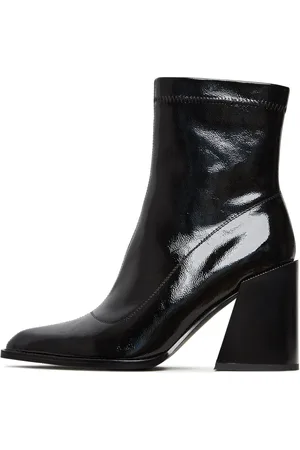CESARE GASPARI Femme, Chaussures, Noir, Taille: 36 EU Bottes à Talon Bloc en Cuir Layla - Noir Verni