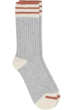 Brunello Cucinelli Homme, Sous-vêtements, Gris, Taille: M Chaussettes en tricot doux de luxe en gris
