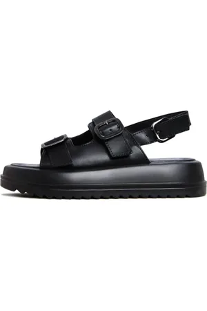 CESARE GASPARI Femme, Chaussures, Noir, Taille: 40 EU Sandales à Boucle Plateforme - Noir