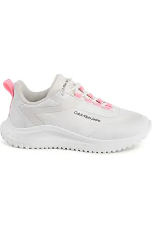 Calvin Klein Femme, Chaussures, Blanc, Taille: 41 EU Baskets en Polyester Blanc Design Écologique
