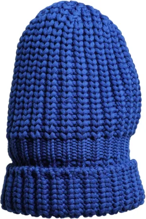 Dolce & Gabbana Homme, Accessoires, Bleu, Taille: ONE Size Bonnet en Laine Bleu Tricoté