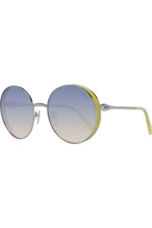 Emilio Pucci Femme, Accessoires, Gris, Taille: ONE Size Lunettes de Soleil Rondes Argentées pour Femmes