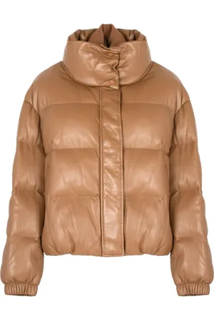 Patrizia Pepe Femme, Vestes, Brun, Taille: 40 FR Doudoune avec Col Amovible
