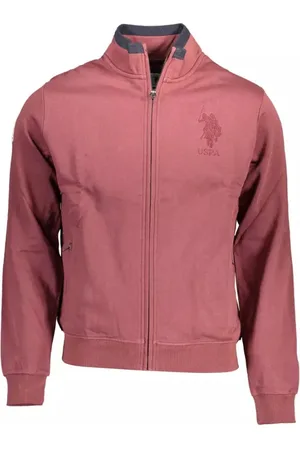 U.S. Polo Assn. Homme, Sweatshirts et sweats à capuche, Violet, Taille: 3XL Pull Violet en Coton avec Fermeture Éclair et Broderie