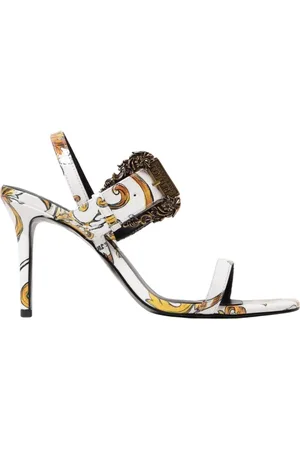 VERSACE Femme, Chaussures, Multicolore, Taille: 39 EU Sandales Plates à Imprimé Baroque