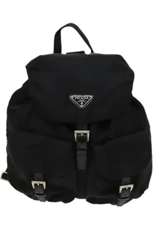 Prada Femme, Pre-owned, Noir, Taille: ONE Size Pre-owned Nylon sacs-dos