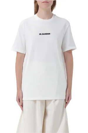 Jil Sander Femme, Tops, Blanc, Taille: 36 FR T-shirt Minimaliste avec Logo pour Femmes