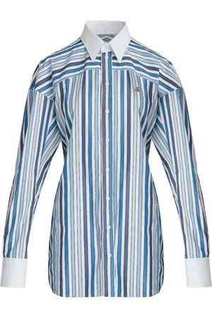 Vivienne Westwood Femme, Blouses et Chemises, Bleu, Taille: 38 FR Maillot de Football à Rayures - Multicolore