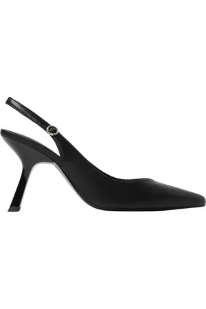 Roberto Cavalli Femme, Chaussures, Noir, Taille: 38 EU Talons noirs en cuir à bout pointu