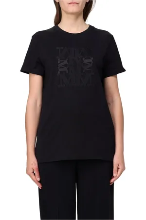 Max Mara Femme, Tops, Noir, Taille: 36 FR T-shirt à logo brodé