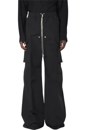 Rick Owens Homme, Pantalons, Noir, Taille: L Pantalon Cargo Noir avec Cordon