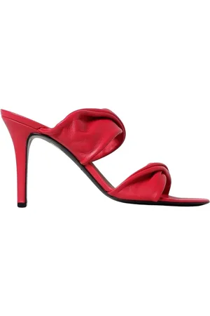 Via Roma Femme, Chaussures, Rose, Taille: 38 EU Sandales à Talons en Cuir Fuchsia