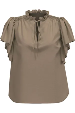 Co`Couture Femme, Blouses et Chemises, , Taille: 40 FR Haut à volants féminin en noyer