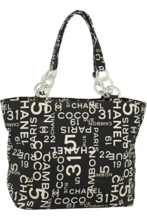 CHANEL Femme, Pre-owned, Noir, Taille: ONE Size Pre-owned Toile sacs-chanel