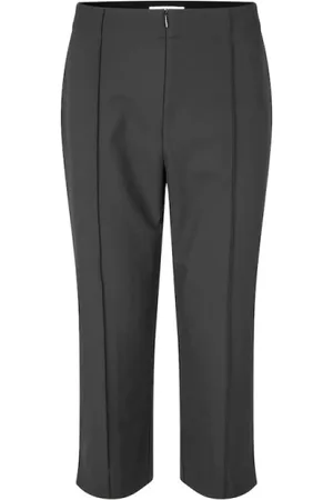 Samsøe Samsøe Femme, Pantalons, Noir, Taille: 38 FR Pantalon capri taille haute ajusté