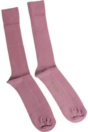 Dolce & Gabbana Homme, Sous-vêtements, Rose, Taille: L Chaussettes en Coton Rose avec Logo