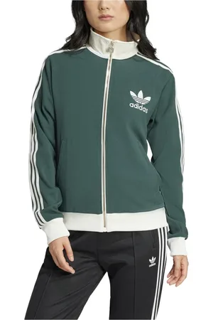 adidas Femme, Sweatshirts et sweats à capuche, Vert, Taille: 36 FR Premium Crepe Track Top
