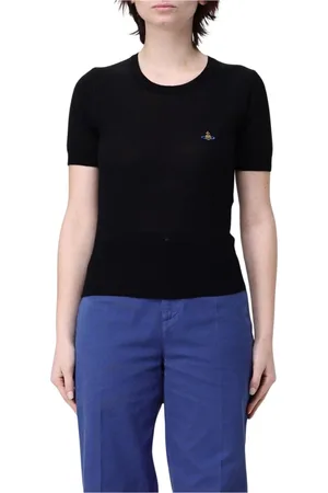 Vivienne Westwood Femme, Tops, Noir, Taille: 38 FR Haut en tricot de laine mérinos noir
