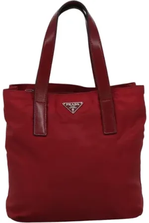 Prada Femme, Pre-owned, Rouge, Taille: ONE Size Pre-owned Nylon sacs-main