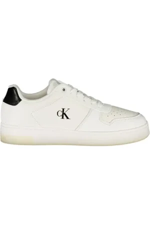 Calvin Klein Femme, Chaussures, Blanc, Taille: 40 EU Baskets en polyester blanc au design épuré