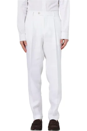 HUGO BOSS Homme, Pantalons, Blanc, Taille: M Pantalon Lin Classique Choix Élégant