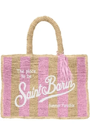 MC2 SAINT BARTH Femme, Sacs, , Taille: ONE Size Sac en raphia avec logo Saint Barth