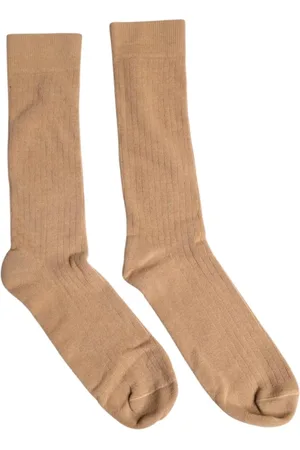 Dolce & Gabbana Homme, Sous-vêtements, Brun, Taille: L Chaussettes Mi-Mollet en Coton avec Logo Marron