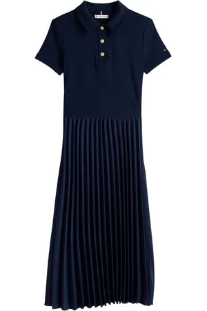 Tommy Hilfiger Femme, Robes, Bleu, Taille: 42 FR Robe Polo à Boutons Dorés