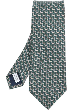 Salvatore Ferragamo Homme, Accessoires, Vert, Taille: ONE Size Cravate en soie