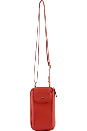 Pourchet Paris Femme, Accessoires, Rouge, Taille: ONE Size Étui portable rouge - en cuir